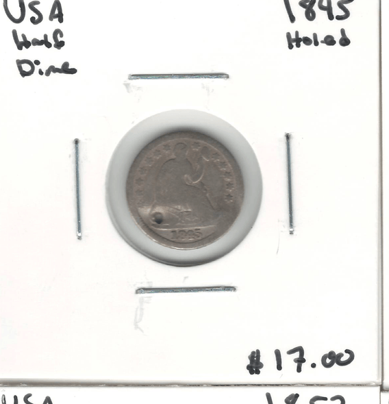 United States: 1845 Half Dime Holed