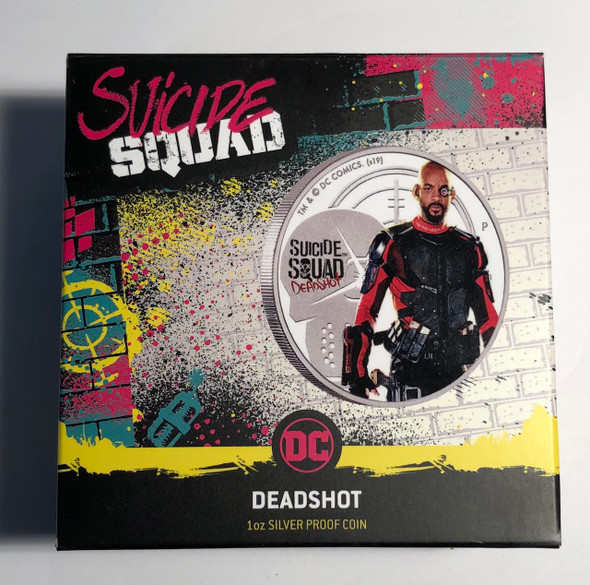 Tuvalu: 2019 $1 Suicide Squad: Deadshot 1 oz. Pure Silver Coin