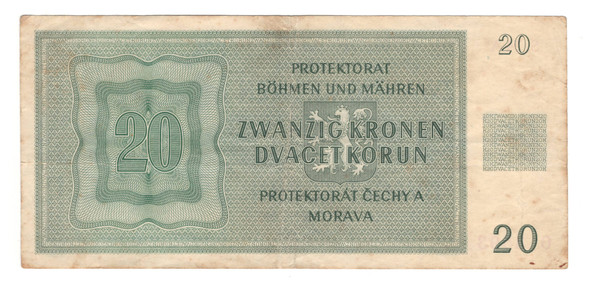 Bohemia: 1944 20 Korun Banknote