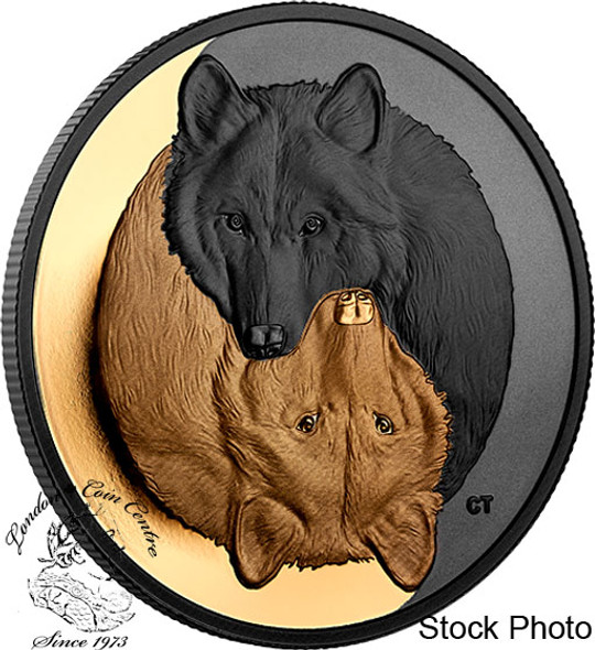 Canada: 2021 $20 Black and Gold: The Grey Wolf Pure Silver Coin