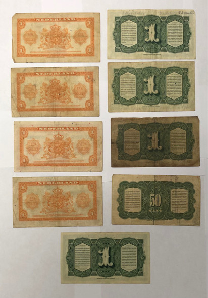 Netherlands: Banknote Collection Lot (9 Pieces) Netherlands: Banknote Collection Lot (9 Pieces)