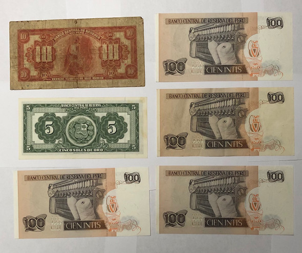Peru: Banknote Collection Lot (6 Pieces) Peru: Banknote Collection Lot (6 Pieces)