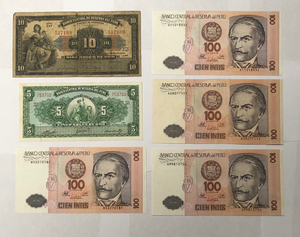Peru: Banknote Collection Lot (6 Pieces) Peru: Banknote Collection Lot (6 Pieces)