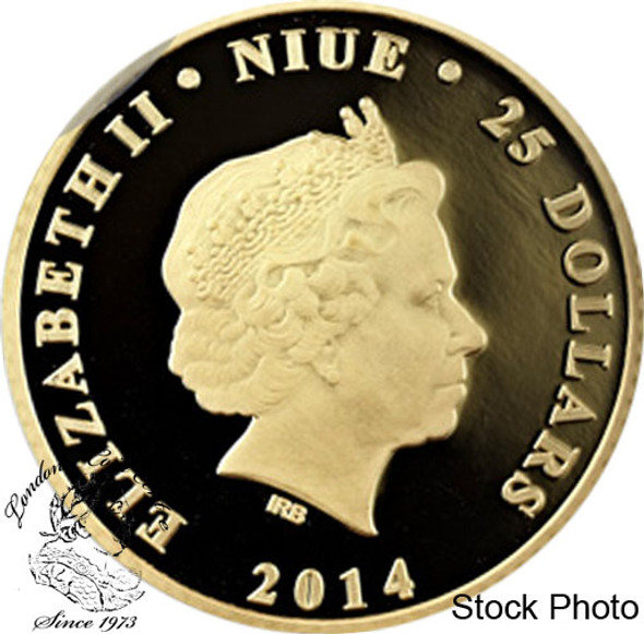 Niue: 2014 $25 75 Years of Batman 1/4 oz Proof Pure Gold Coin