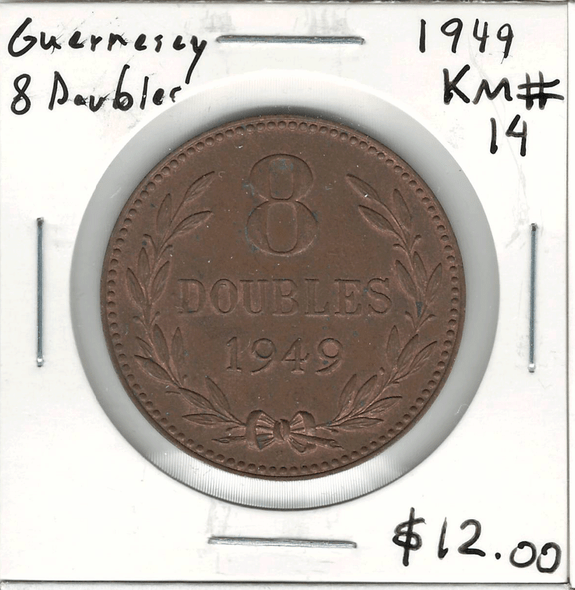 Guernsey: 1949 8 Doubles Lot#2