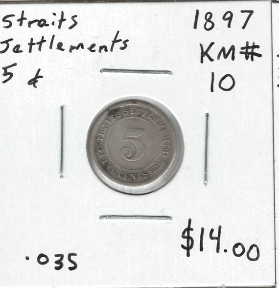 Straits Settlements: 1897 5 Cent Straits Settlements: 1897 5 Cent