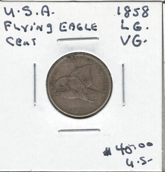 United States: 1858 Flying Eagle Cent Large Letters VG Lot#2