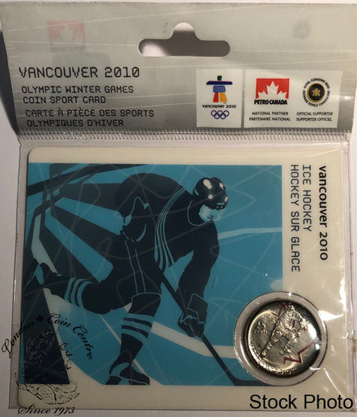 Canada: 2007 25 Cent Vancouver Olympics Ice Hockey Sport Card with Coin