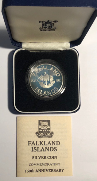 Falkland Islands: 1983 50 Pence Proof Sterling Silver Coin