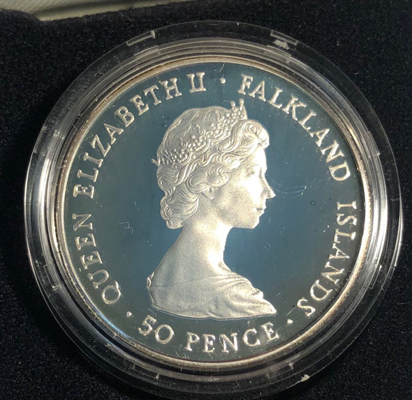 Falkland Islands: 1983 50 Pence Proof Sterling Silver Coin