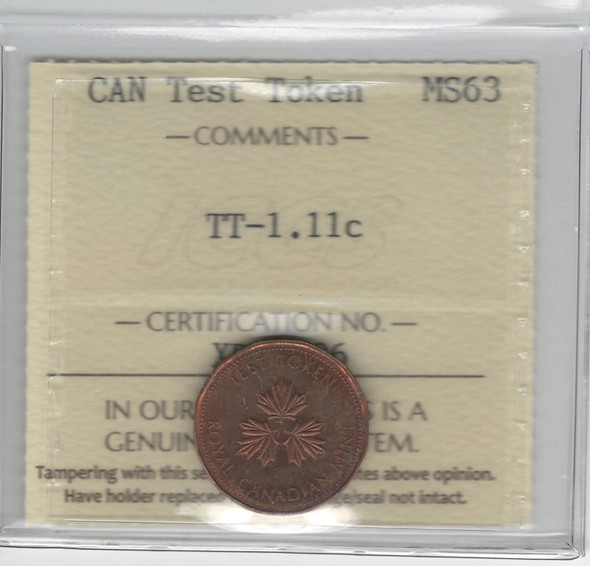 Canada: Test Token TT-1.11c ICCS MS63