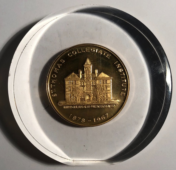 1878-1967 St Thomas Collegiate Institute Centennial Reunion Medallion in Acrylic