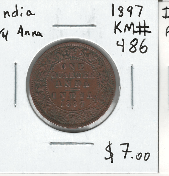 India: 1897  1/4 Anna