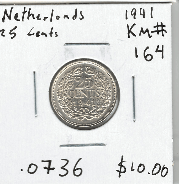 Netherlands: 1941 25 Cents