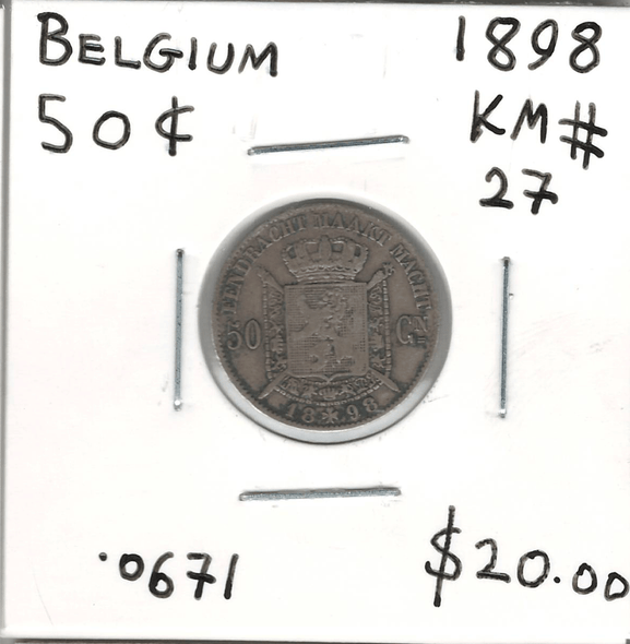 Belgium: 1898 50 Cents