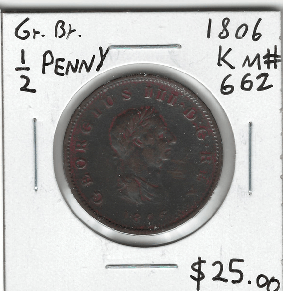 Great Britain: 1806 1/2 Penny