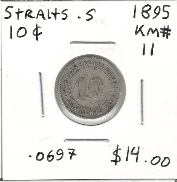 Straits Settlements: 1895 10 Cent Straits Settlements: 1895 10 Cent