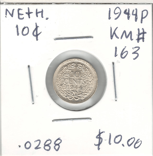 Netherlands:  1944P 10 Cent