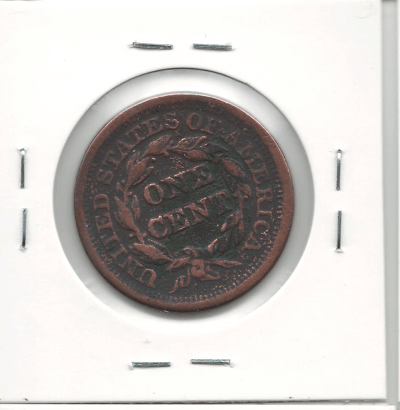 United States: 1852 1 Cent VG Cleaned