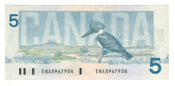 Canada: 1986 $5  Bank  Of Canada Banknote BC-56a