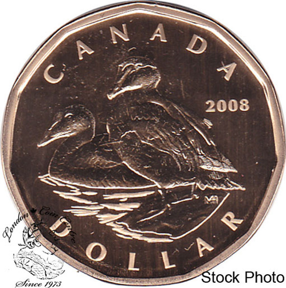 Canada: 2008 $1 Elder Duck Loonie Specimen