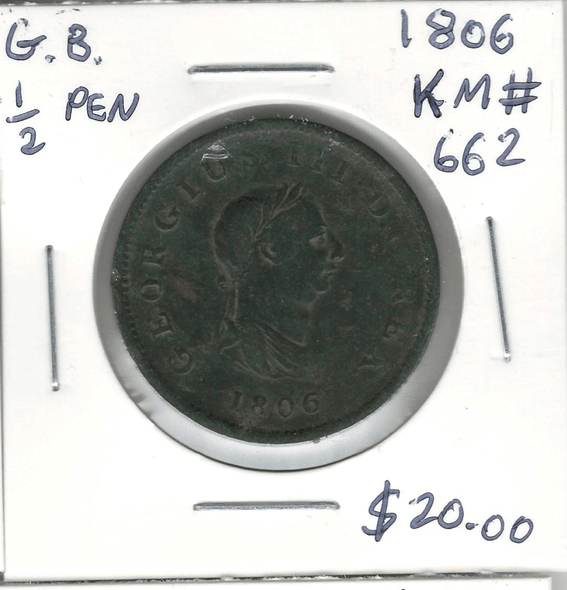 Great Britain: 1806 1/2 Penny #2 Great Britain: 1806 1/2 Penny #2