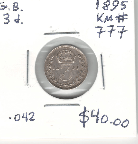 Great Britain: 1895 3 Pence Great Britain: 1895 3 Pence