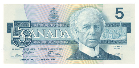 Canada: 1986 $5 Bank Of Canada Banknote  BC-56a-i