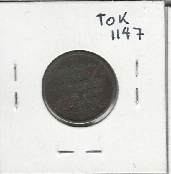 Great Britain: Aberdeen Farthing Token Payable at JA' Gordons Great Britain: Aberdeen Farthing Token Payable at JA' Gordons