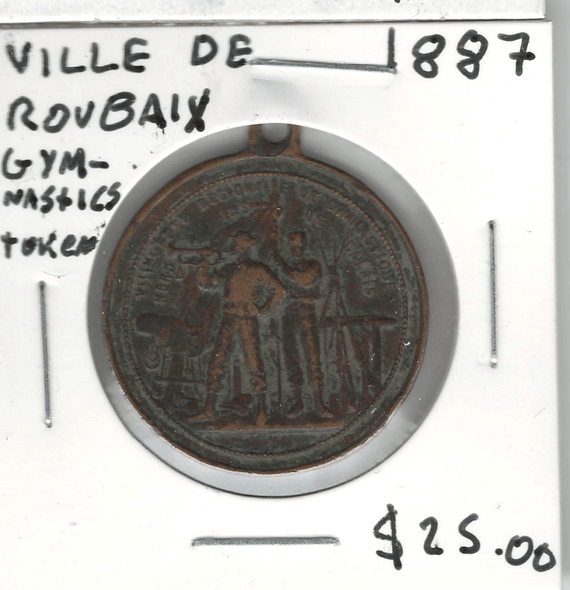 France: 1887 Ville De Roubaix Gymnastics Token