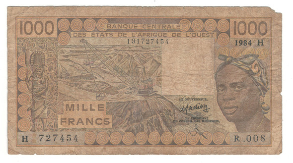 West Africa, Niger: 1984 1000 Francs