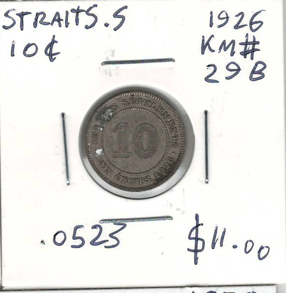 Straits Settlements: 1926 10 Cents #2