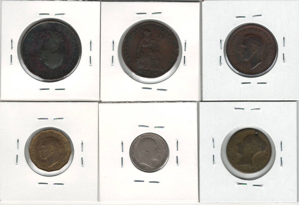 Great Britain: 1799-1948 6 Piece Coin Lot