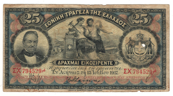 Greece: 1917 25 Drachmai