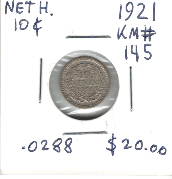 Netherlands: 1921 10 Cents