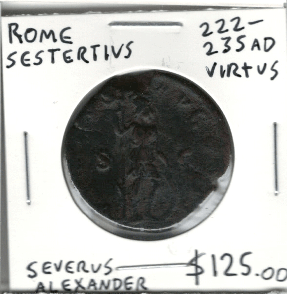 Rome: 222-235 AD Sestertius Severus Alexander, Virtus