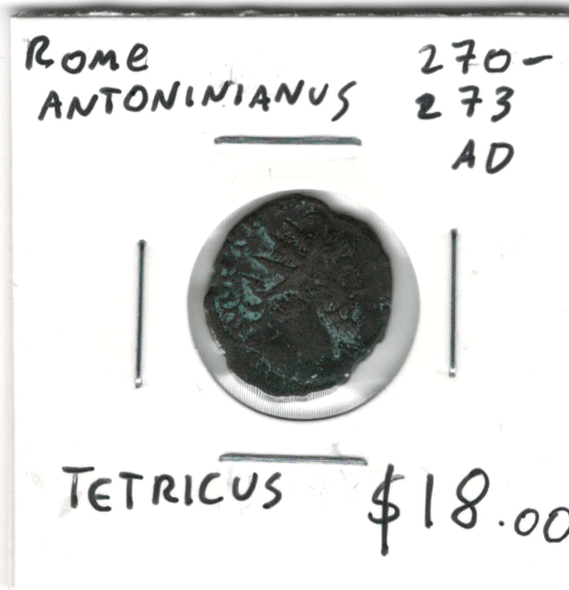 Rome: 270-273 AD Antoninianus Tetricus