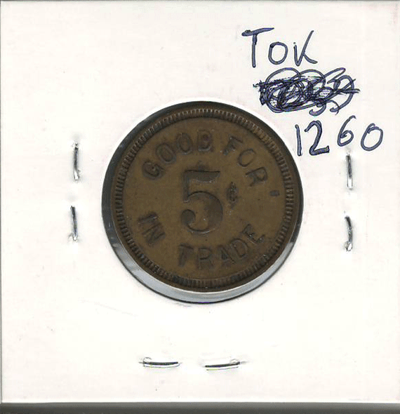 United States: S.L. Foss 5 Cent Token Faribault, Minnesota United States: S.L. Foss 5 Cent Token Faribault, Minnesota