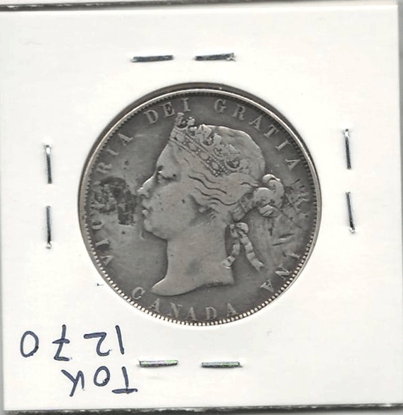 Canada: 50 Cents Victoria Love Token, Letters "R.M.C." Canada: 50 Cents Victoria Love Token, Letters "R.M.C."
