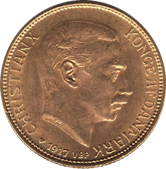 Denmark: 1917 Gold 20 Kroner