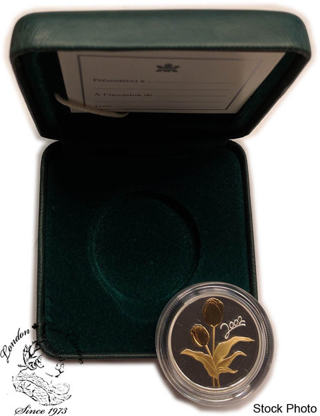 Canada: 2002 50 Cents Golden Tulip Silver Coin