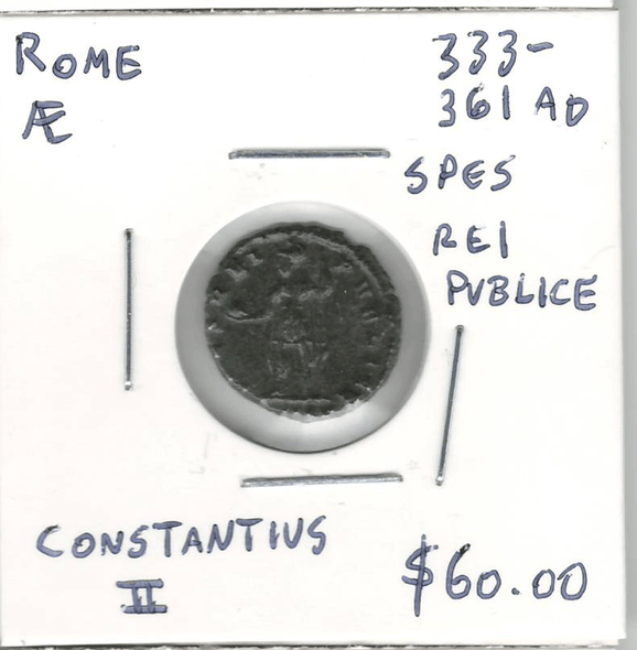 Rome: 333-361 AD AE Coin Constantius II, Spes Rei Publice #2 Rome: 333-361 AD AE Coin Constantius II, Spes Rei Publice #2