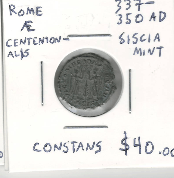 Rome: 337-350 AD Centenionalis Constans, Siscia Mint Rome: 337-350 AD Centenionalis Constans, Siscia Mint