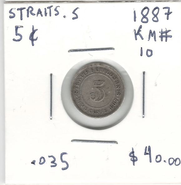 Straits Settlements: 1887 5 Cents Straits Settlements: 1887 5 Cents