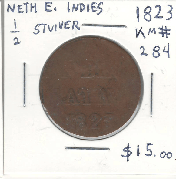 Netherlands East Indies: 1823 1/2 Stuiver Netherlands East Indies: 1823 1/2 Stuiver