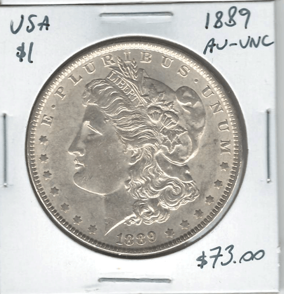 United States: 1889 Morgan Dollar  AU-UNC