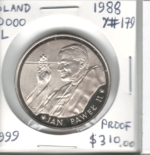 Poland: 1988 10000 Zlotych Proof 1 Ounce Silver Poland: 1988 10000 Zlotych Proof 1 Ounce Silver