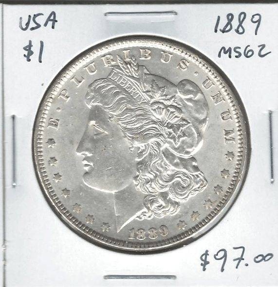 United States: 1889 Morgan Dollar MS62 United States: 1889 Morgan Dollar MS62