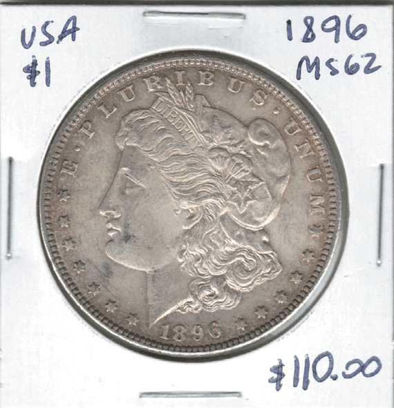 United States: 1896 Morgan Dollar  MS62