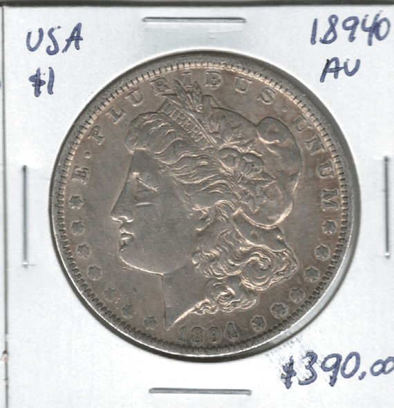 United States: 1894o Morgan Dollar AU